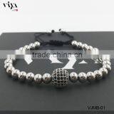2016 Latest Round Bead Beaded Bracelet and Handmade Macrame Adjustable Rope Bracelet thumbnail-4