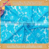 HG0550 2015 top quality flower pattern blue african cord lace fabric for garment decoration