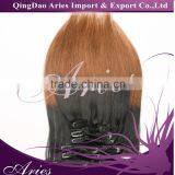 Thick Clip in Ombre Hair Extensions Two Tone Dip Dye Black to Brown thumbnail-3