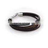 Dongguan Jewelry Factory Lobster Clasp Stainless Steel Bulk Leather Bracelet thumbnail-4