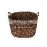 Round Water Hyacinth Baskets With Handles, Storage Water Hyacinth Baskets, Laundry Baskets, Natural Material With Good Price thumbnail-5