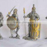 Ancient Gold Painted Metal Warrior Statues thumbnail-1