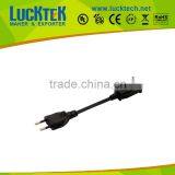 EU 2pin Flat Rewirable Power Cord Cable Connector Plug Black