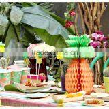 14" Pineapple Paper Honeycomb Hawaiian Luau Party Table Decoration thumbnail-5
