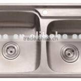 Top-Mount / Drop In Stainless Steel Double Bowl Kitchen Sink UC03 thumbnail-1