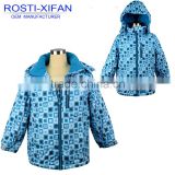 Winter Kids Windproof and Waterproof padding skiing Jacket and Pants Hooded Outdoor Clothing Sets