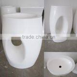 SGS Acrylic Solid Surface Cabinet Bathroom Pedestal Wash Basins,,Artificial Stone Freestanding Washing Basin thumbnail-4