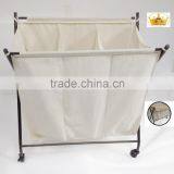 Hottest Home Use Foldable 3 Lattices Canvas Laundry Bag thumbnail-4