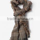 2016 Latest Fine Cheap Unique Checkered Pattern Cotton Scarf Unisex thumbnail-6