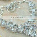 crystal gemstone silver necklaces