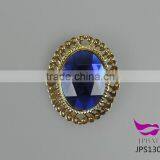 Wholesale Blue Ellipse Acrylic Diamond Brooch Badge for Daily or Party thumbnail-1