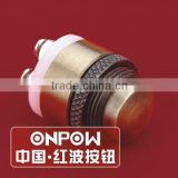 ONPOW 16mm Brass(Bronze-coloured) door bell push button switch (GQ16M-10) CE, RoHS