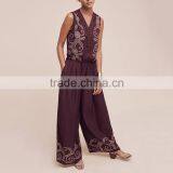 Apparel Manufacturer Casual v Neckline Print Sleeveless Long Jumpsuits thumbnail-3