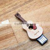 16GB Wooden Guitar Usb Flash Drives Gift With Logo 100% Real Capacity Factory Price and Warranty