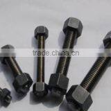 Black Double Threaded Stud Bolt And Nut thumbnail-3