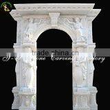 White Marble Door Surround With Figure Pillares Design