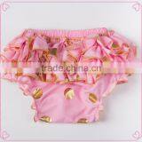 Baby New Design Ruffle Pants Baby Panties Bloomer Wholesale Price Gold Polka Dot Design thumbnail-2
