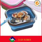 FDA Approve Food Grade Collapsible Silicone Lunch Box Portable Bento Box Disposable Food Containers 600 ml thumbnail-3