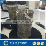 Modern Design Dark Brown Marble Round Pedestal Wash Basin thumbnail-1