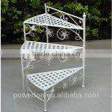 POWERLON Vintage Metal 3-tier Planter Stand Flower Folding Outdoor Decoration Furniture thumbnail-1
