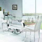 TH286 Fashionable Glass Top Stainless Steel Dining Table thumbnail-4