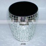Iron vase with glass mosaic other colours available