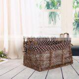 Rattan&wicker Laundry Basket With Fabric Inner thumbnail-1