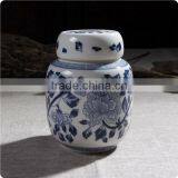 Chinese Blue Decal Ceramic Cremation Pet Urn thumbnail-2