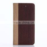 Nature Wood Grain PU Card Bumper/pocket Cell Phone Case for Iphone thumbnail-5
