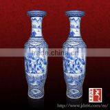 Huge Tall Blue and White Chinese Antique Porcelain Vase thumbnail-1
