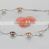 8-9mm Rice Freshwater Pearl Necklace and Bracelet Sets thumbnail-2