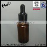 Diffrent Size Glass Bottle Aluminum and Plastic Cap Amber Glass Bottle Amber Dropper Cosmetic Packaging Wholesale Free Sample thumbnail-1