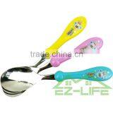 Korean Baby Flatware Sets Plastic Training Chopsticks and Stainless Steel Spoon thumbnail-3