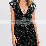 Boho Clothing Chiffon Maxi Embroidered And Beaded Dress Ladies Fashion Dresses With Pictures 2016 HSD5815 thumbnail-5