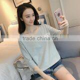 Latest Design Lady T-Shirt 100% Cotton Women Round Neck Design T-Shirt thumbnail-3