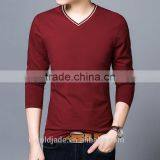 China Factory V Neck Blank Good Quality Long Sleeve Cotton Inner T Shirt In Bulk Sales thumbnail-1