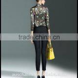 Latest Western Long Sleeve Lapel Print Shirt Design for Women thumbnail-2