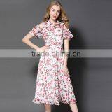Maxnegio Long Chiffon Sexy Keyhole Print Floral Casual Dress thumbnail-3