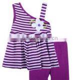 2014 Girls Kids Striped Pattern Clothing Set Sleeveless Summer Clothing T Shirt+ Pants 20091 thumbnail-1