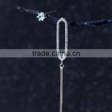 F20063N Silver Irregular Geometric Shape Diamond Earring thumbnail-1