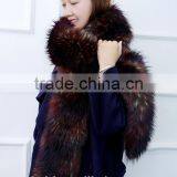 2016 New Fashion Autumn and Winter Womens Faux Raccon Fox Fur Collar Muffler Fur Scarf Faux Long Scarf Cape Winter Scarf thumbnail-6
