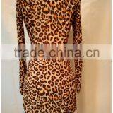 2017 Lady Leopard Print Off Shoulder Women Sexy Dress thumbnail-3