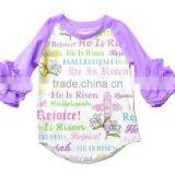 Boutique Ruffle Raglan Shirts for Easter Baby Shirts Children Icing Ruffle Clothing thumbnail-1
