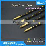 (MOQ:100pcs) Metal Shoe Lace Bullet Aglet- Set Of 4 - 26mm Repair Laces Or Pull Cords Bullet Aglets Tips - 3 Colour Choices Tips thumbnail-1