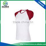 New Design Contrast Raglan Sleeve Women Slim Fit Sport t Shirts thumbnail-3