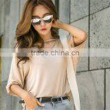 Five Point Sleeve Blank t Shirt Loose thumbnail-3