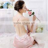 Factory Direct Sale Sexy Emulation Silk Condole Belt Nightgown Ms Summer Sexy Pajamas Household to Take thumbnail-3