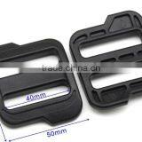 Plastic POM Black Adjustable Big Buckle Camping Carabiner Tri Glide Slider Buckles for Backpack Straps Webbing thumbnail-2