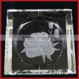 K9 High Quality Square Cut Crystal Ashtray,Engraved Crystal Ashtray For Father's Gift thumbnail-1