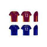 Maroon / Navy Blue Youth Soccer Shirts With Clima, Sublimation Football Team Jersey